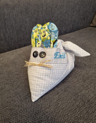 genähte personalisierte Dinkelmaus