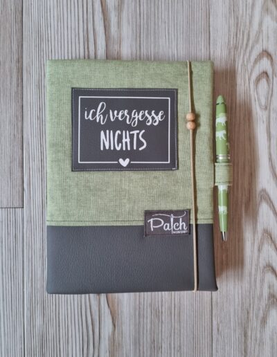 genähte Hülle für Notizbuch