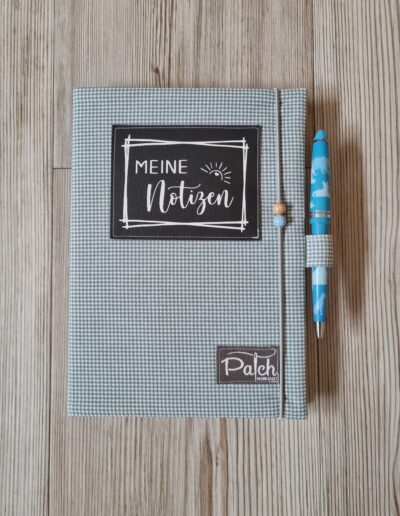 genähte Hülle für Notizbuch