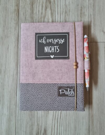 genähte Hülle für Notizbuch