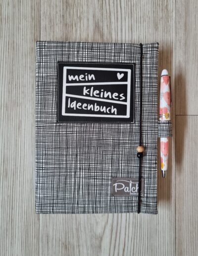 genähte Hülle für Notizbuch