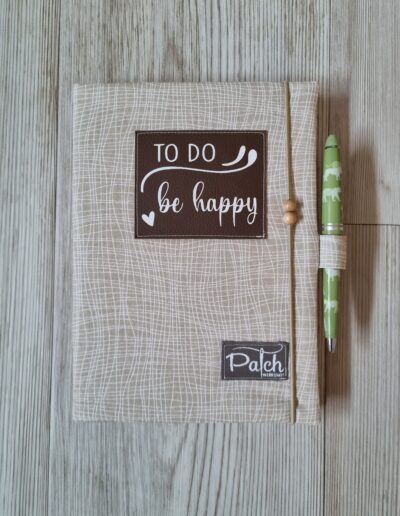 genähte Hülle für Notizbuch