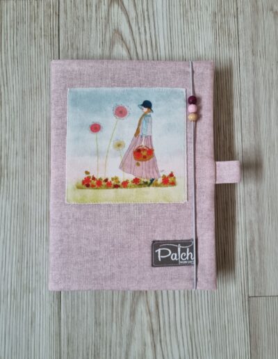 genähte Hülle für Notizbuch