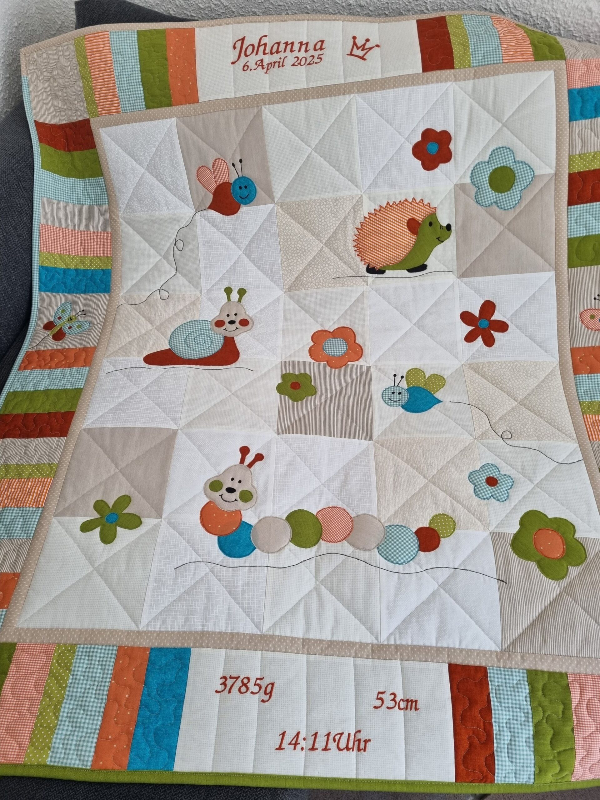 genähte Krabbeldecke genähte Krabbeldecke personalisiert